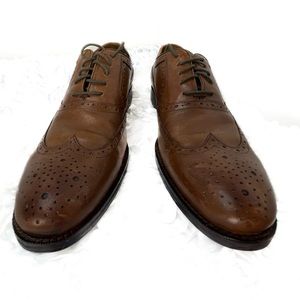 Johnston & Murphy Brown Leather Wingtip Oxford Lace Ups Shoes Men's 9.5M